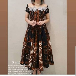 Qaila Etnik Dress - Batik Modern Elegan Off Shoulde