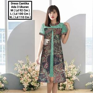 Cantika Modern Batik Dress - Dress Batik Kombinasi Elegan Motif Klasik