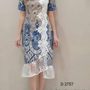 Aurora Batik Lace Dress – Dress Batik Mewah Kombinasi Brokat dan Renda Premium